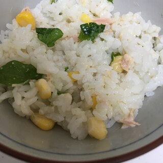 マヨラー☆ツナ&コーン&ルッコラの混ぜご飯☆